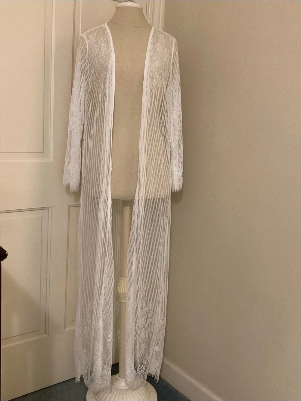 Floral Boho Full-length Lace Coverup / Robe / Duster long